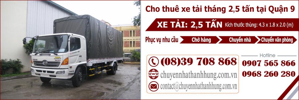 Cho thuê xe tải tháng 2,5t tại Quận 9 Cho thuê xe tải tháng 2,5t tại Quận 9