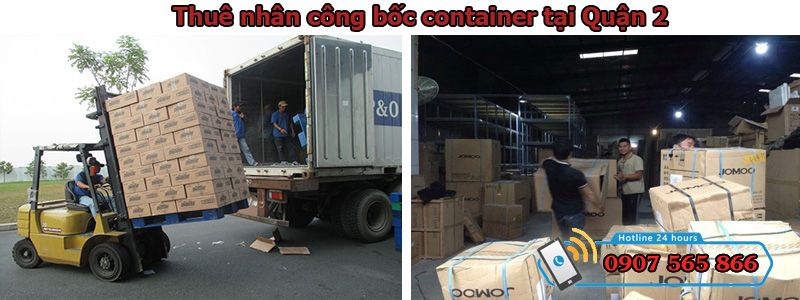 Thuê nhân công bốc container tại Quận 2