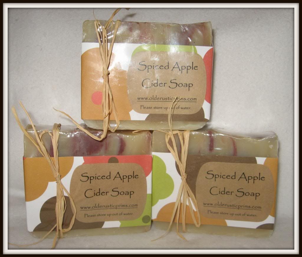 spiced apple cider all natural handmade soap---huge bar!