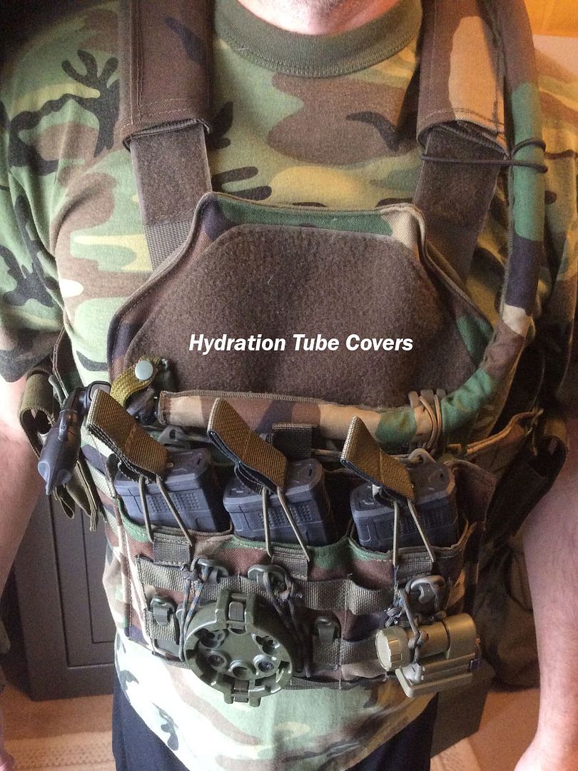 Hydration Tactical Pack Drink Tube Cover on a Beez Combat Vest.