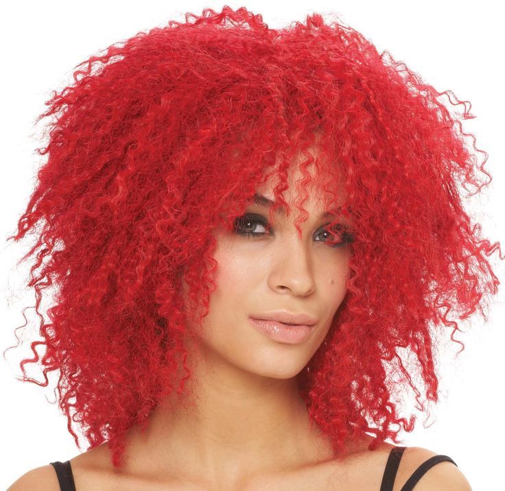 red curly costume wig