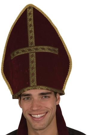 BISHOP HAT ROMAN CATHOLIC CARDINAL PRIEST ADULT MENS POPE COSTUME HAT ...