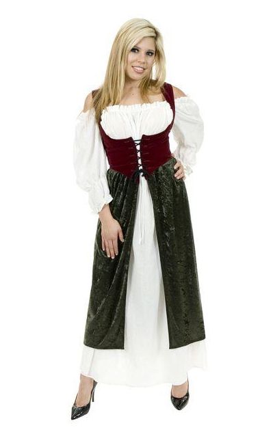ADULT WOMENS RENAISSANCE MEDIEVAL VILLAGE WENCH MAID PIRATE PEASANT ...