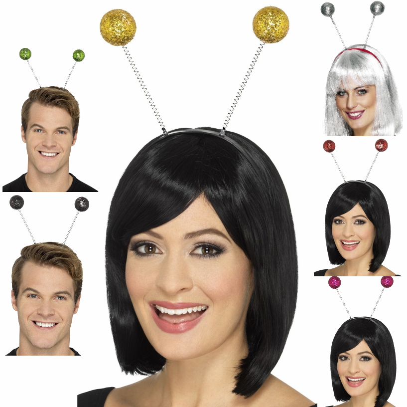 GLITTER SPARKLE HEAD BALL BOPPERS HEN NIGHT ALIEN DISCO PARTY HEADBAND