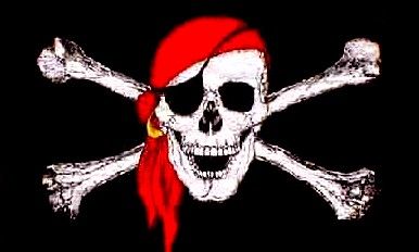 PIRATE FLAG LARGE 3X5' FOOT FT JOLLY ROGER BANNER SKULL W/ RED SCARF ...