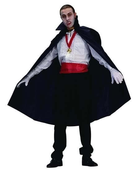 RED BLACK ADULT CAPE DRACULA VAMPIRE MAGICIAN GOTHIC SUPERHERO COSTUME ...