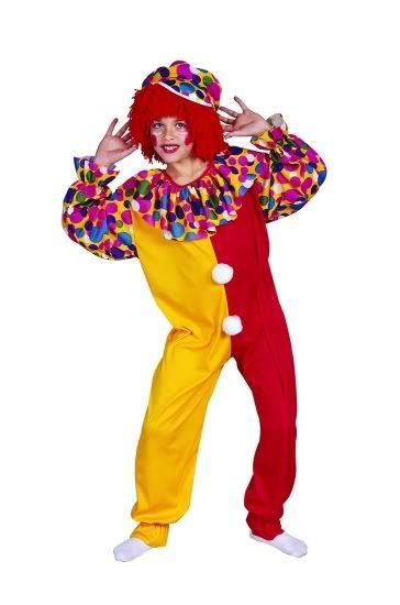 Circus Clown Child Boy Costumes Red Yellow Polka Dots Jester Kids Jumpsuit 90002