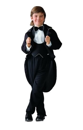 Black Tailcoat Fancy Tuxedo Child Boy Costumes w Bow Tie First Nighter 90037