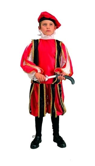 RENAISSANCE BOY COSTUME MEDIEVAL PRINCE ROMEO CHILD KIDS SHAKESPEARE PLAY RED