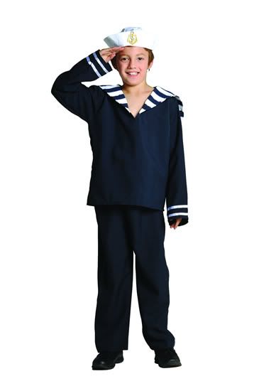 BLUE SAILOR CHILD BOY COSTUME SKIPPER NAVY CAPTAIN KIDS UNIFORM 90160 ...