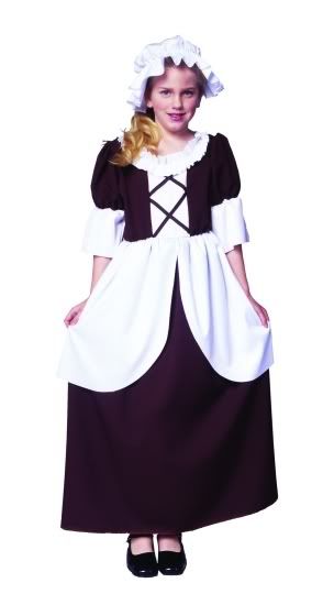 COLONIAL GIRL COSTUME CHILD PEASANT PILGRIM PIONEER PRAIRIE COSTUMES ...