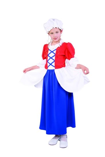 Colonial Betsy Ross Girl Costume Child Peasant Pilgrim Pioneer Costumes 91216
