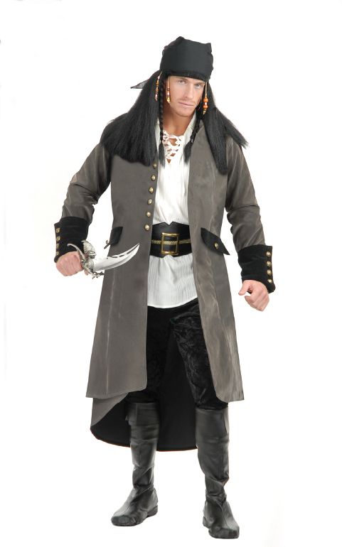 Adult Men Colonial Pirate Captain Suede Costume Coat Jacket Treasure Island Long Ebay 2072