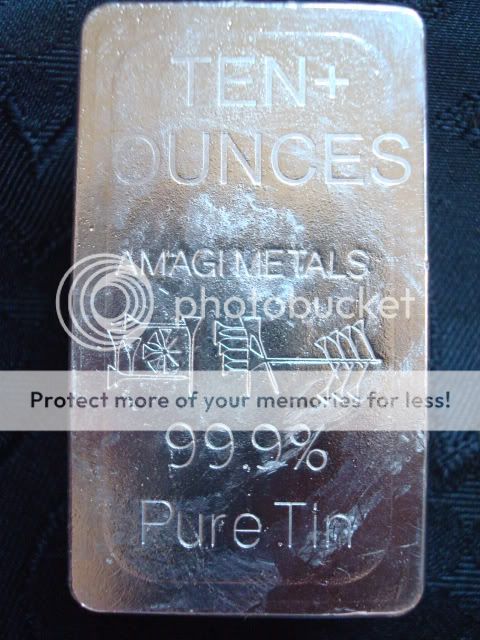 10 TROY OZ TIN BULLION INGOT/BAR .999   AMAGI METALS  