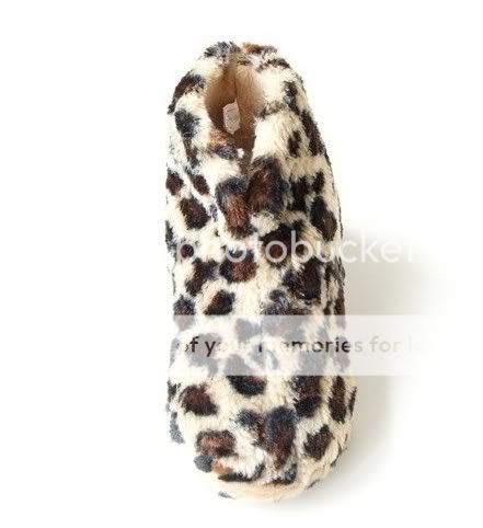   FUNKY FLUFFY FUR WARM COSY SLIPPERS BOOTIES leopard size 5 11US  