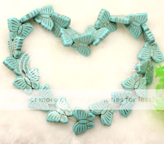 howlite turquoise 25x20mm butterfly 22pcs loose beads #NL0763  